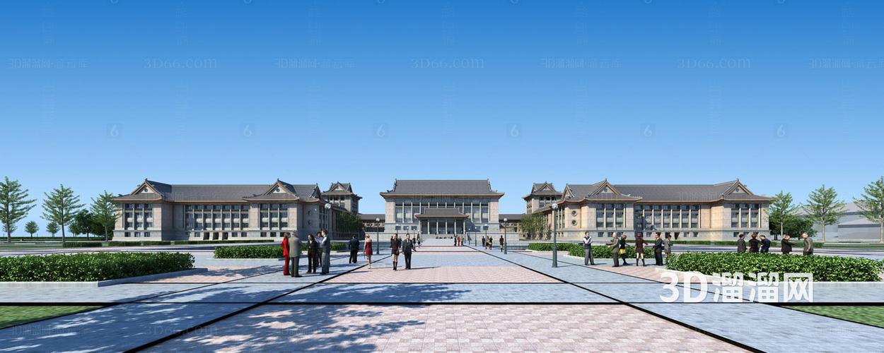 中式辦公樓古建公共建筑3D模型設(shè)計(jì)與建筑模型構(gòu)建探析